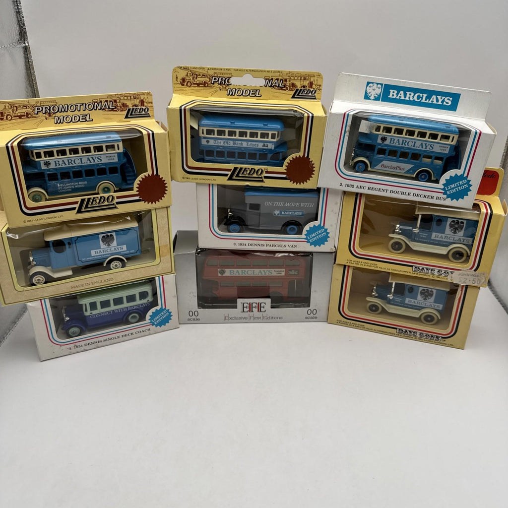 Lledo Barclays Promotional Limited Edition Vehicles x9 Boxed Good Condition