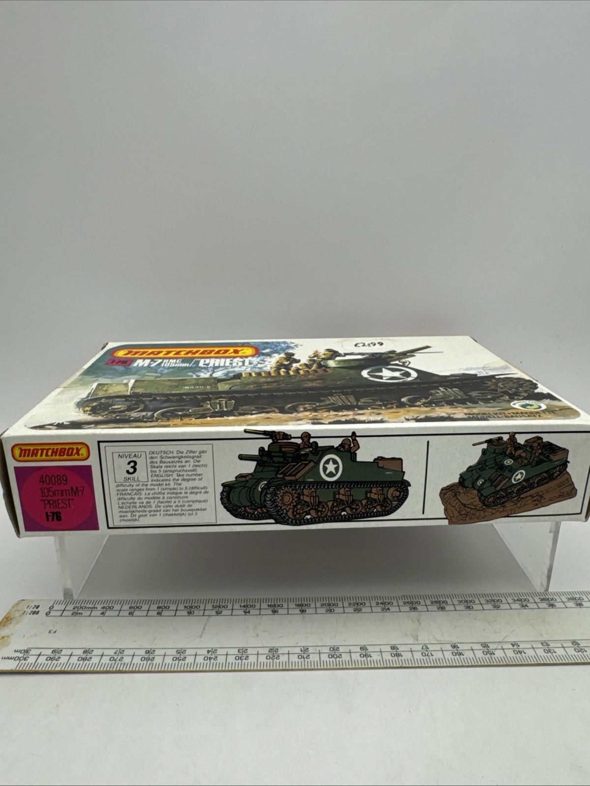 Matchbox M7 HMC 105mm Priest 1:76 Scale Model Kit 40089 Vintage 1974