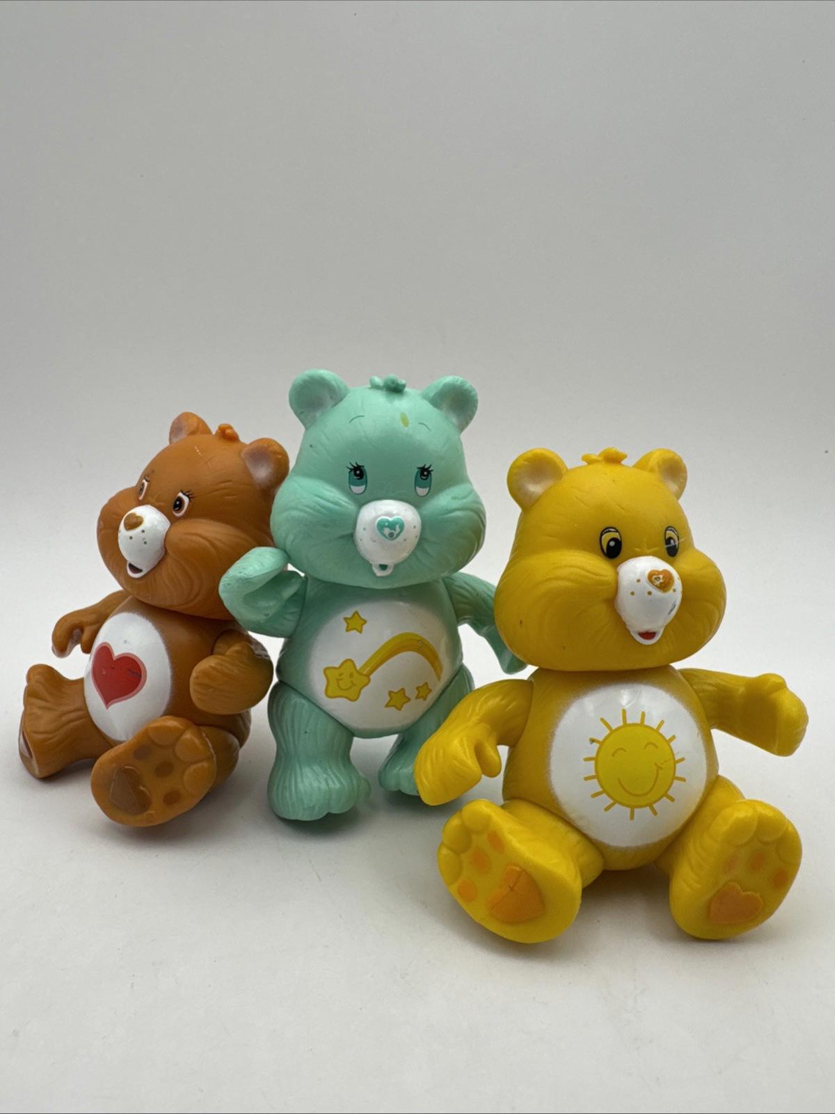 Care Bears 2002 Vintage Posable Figures X3 TCFC Made Retro Collectable