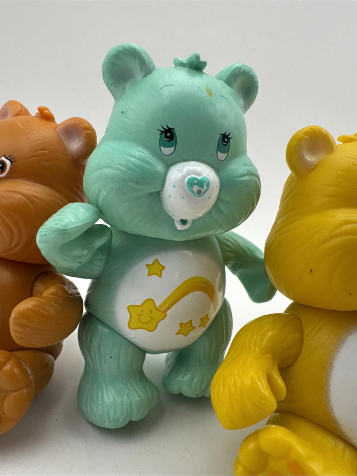 Care Bears 2002 Vintage Posable Figures X3 TCFC Made Retro Collectable