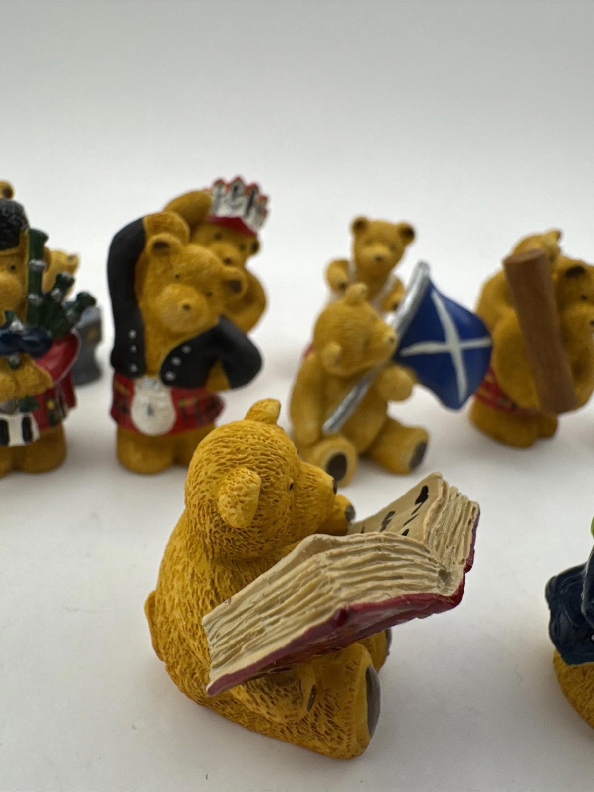 12 x Vintage R&R Hill Bears 3cm Upcott Collection Hand Painted VGC Box 6