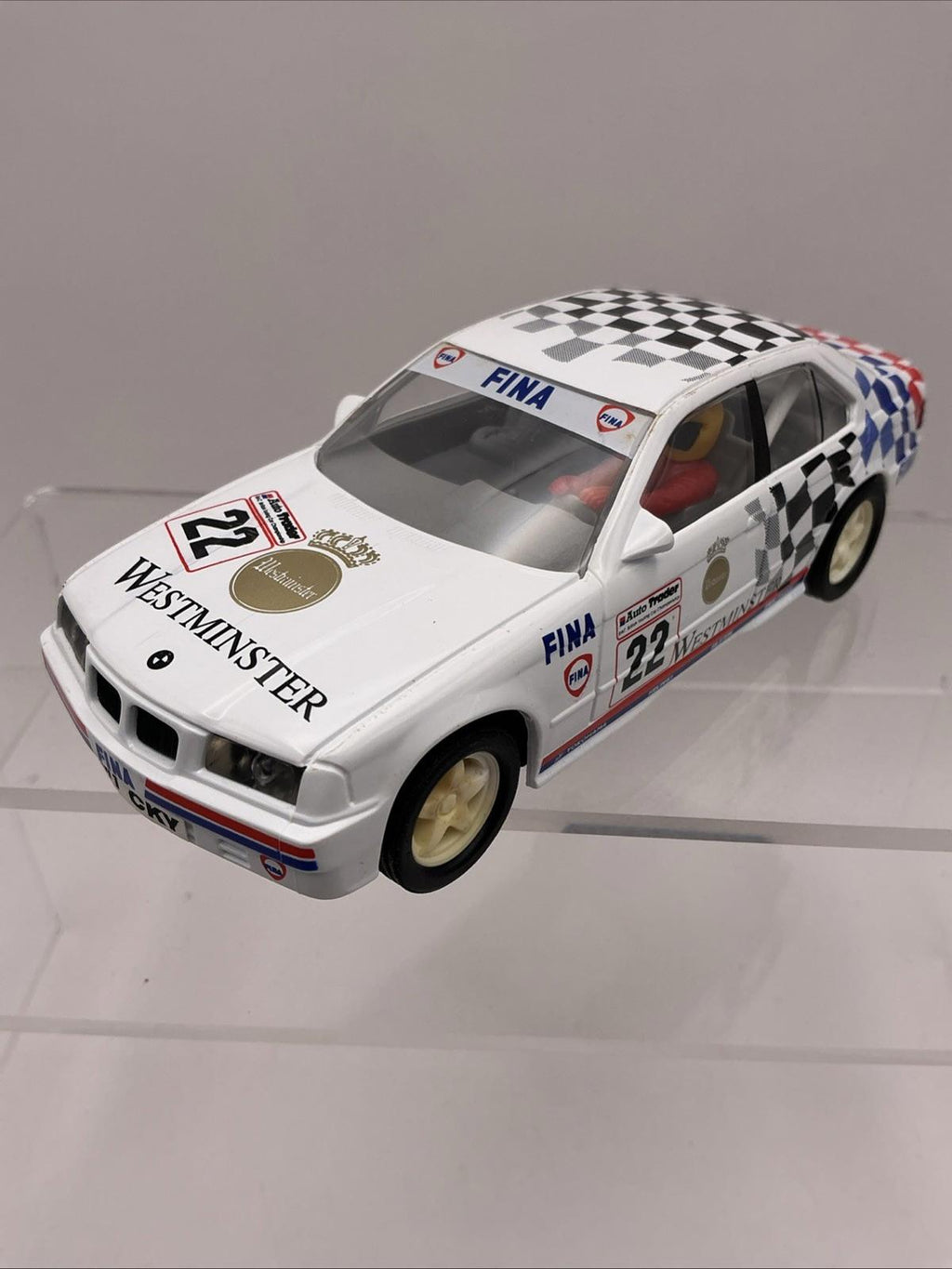 Scalextric BMW 318i Westminster C 182 Boxed VGC Slot Car British Touring Car
