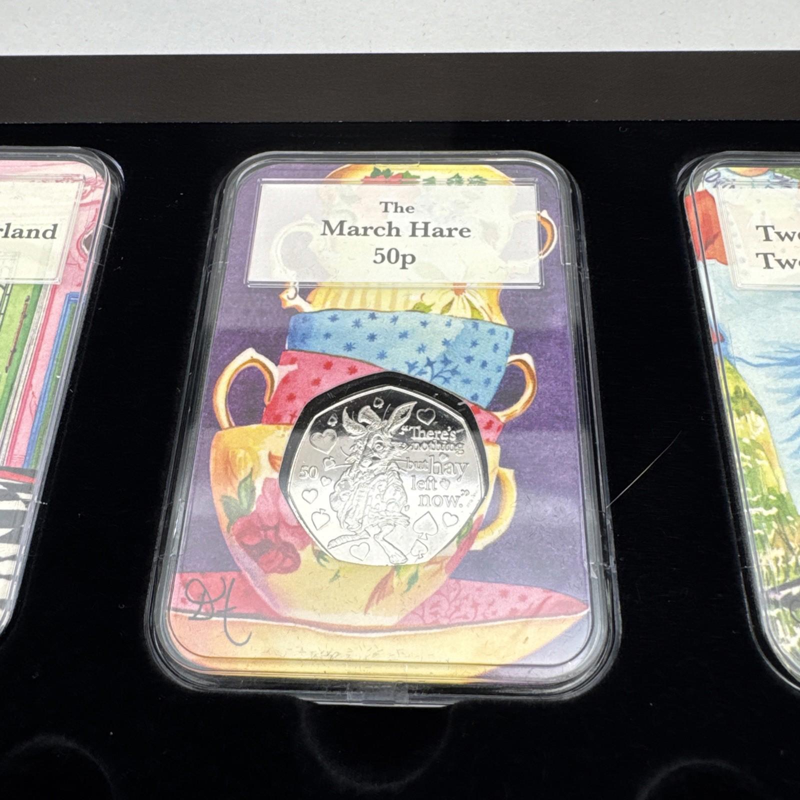 The Alice Through The Looking Glass 50p Collectors Edition Capsule Coins COA Box