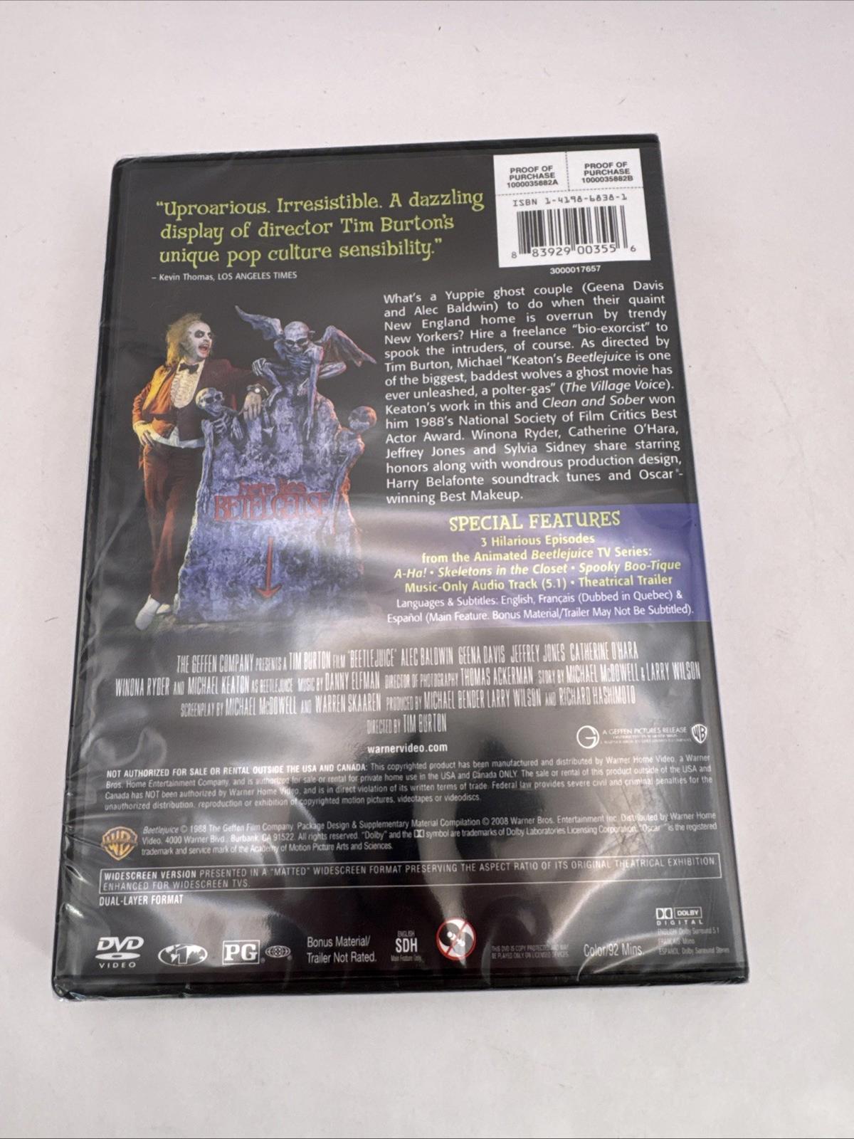 Beetlejuice 20th Anniversary Deluxe Edition DVD New Sealed