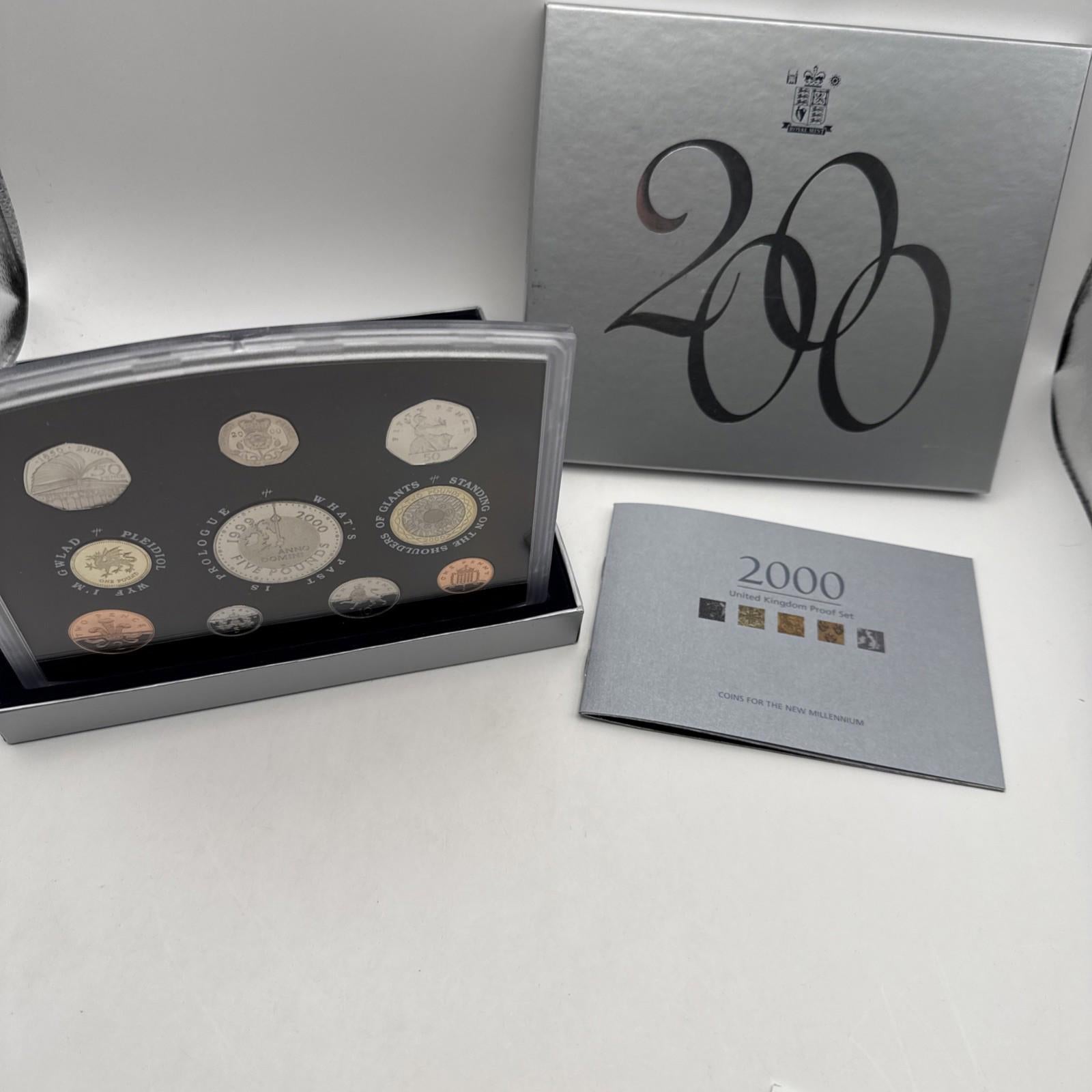 2000 Royal Mint United Kingdom Proof Coin Set Excellent Condition