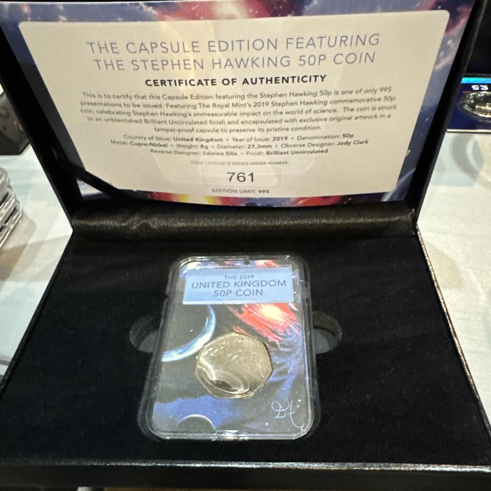 The Capsule Edition Featuring The Stephen Hawking 50p Coin BU
