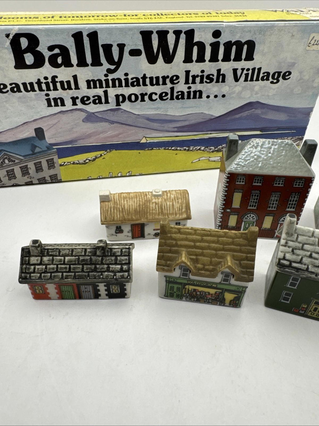 Bally Whim Miniature Irish Village Porcelain Houses Set Wade Ireland Box MINT