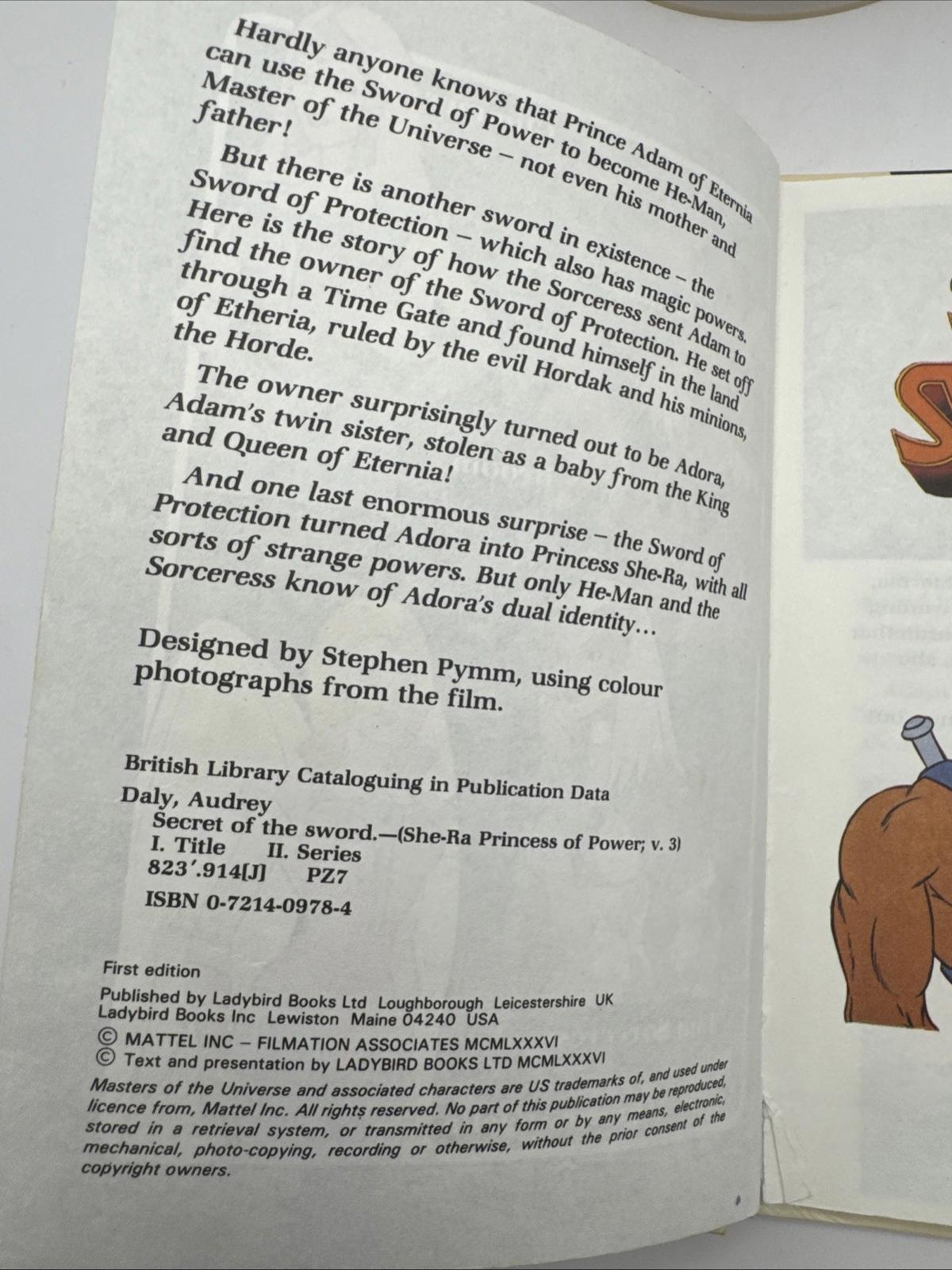 Vintage She-Ra & He-Man The Secret Of The Sword Hardback Book 1984