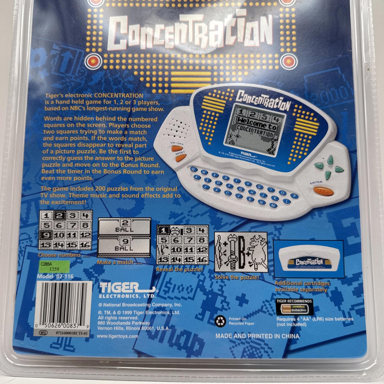 Vintage Tiger Electronic Handheld Game 'Concentation' Puzzle Game New Sealed