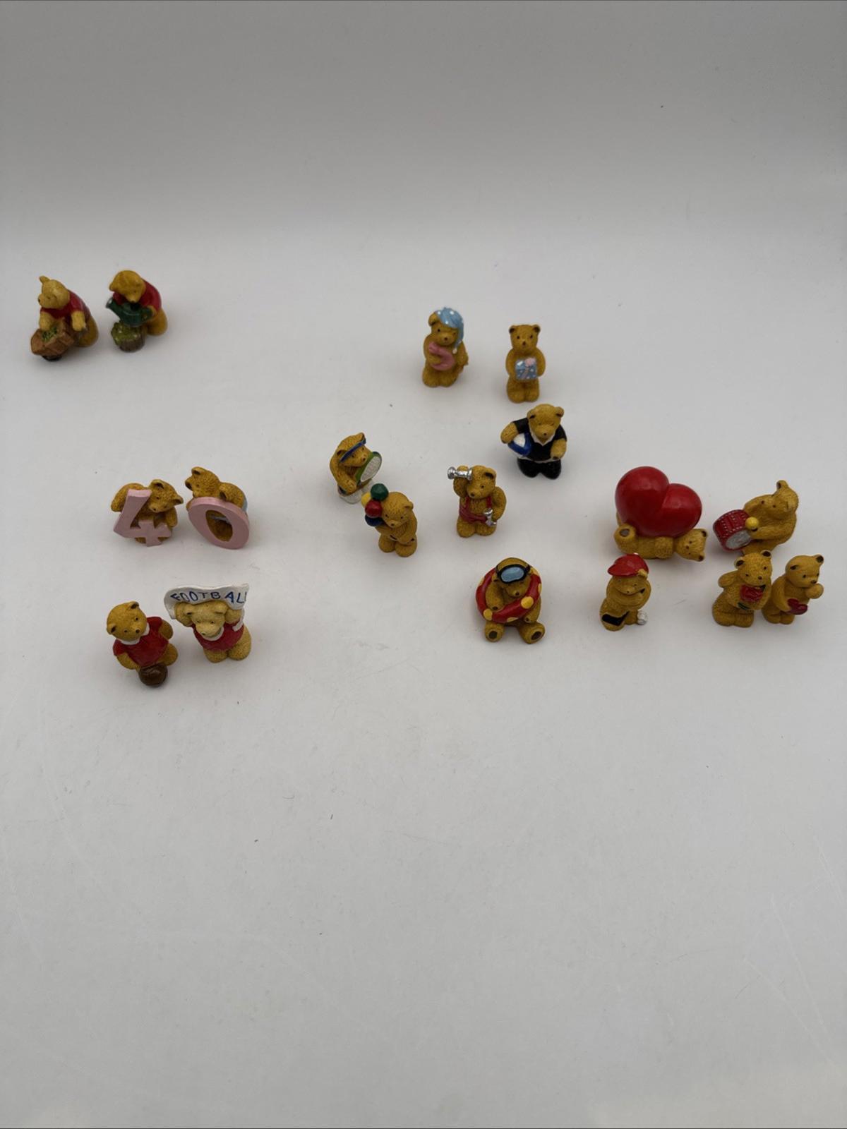 18 X Vintage R&R Hill 3cm Bears  VGC Upcott Collection Hand Painted Box 1