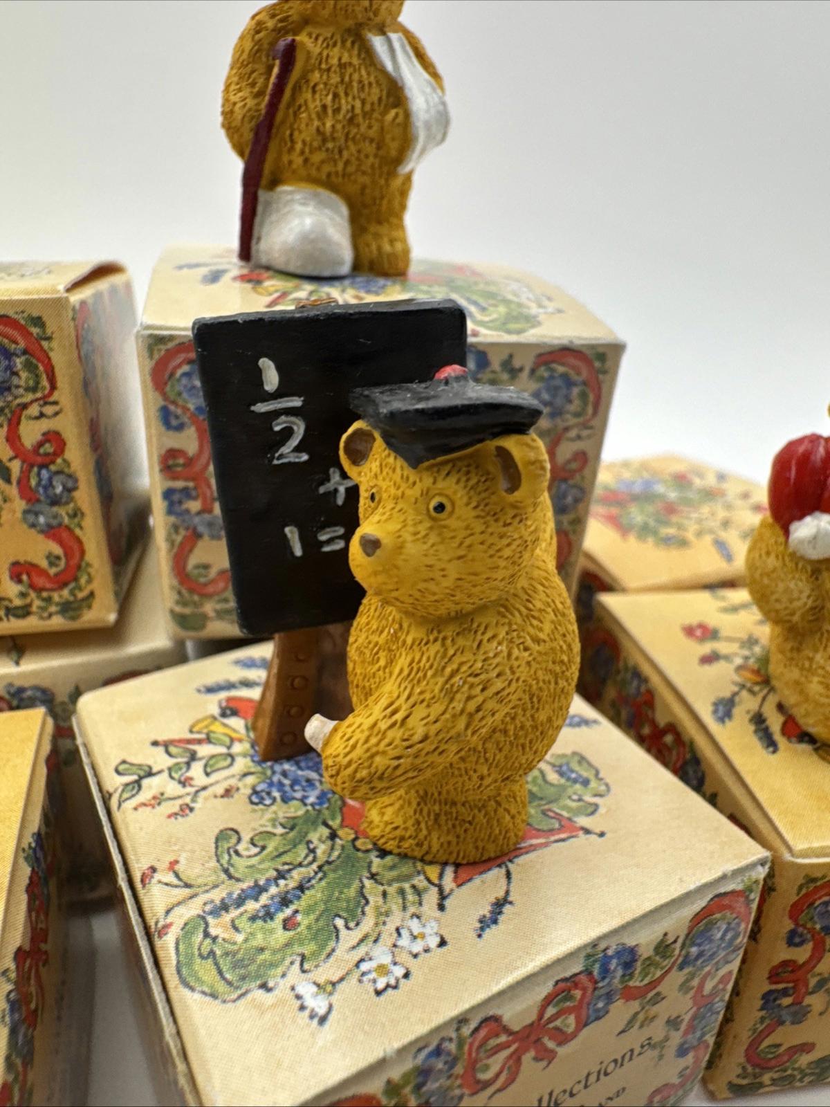 8 x Vintage R&R Hill Bears Upcott Collection Hand Painted Boxed VGC