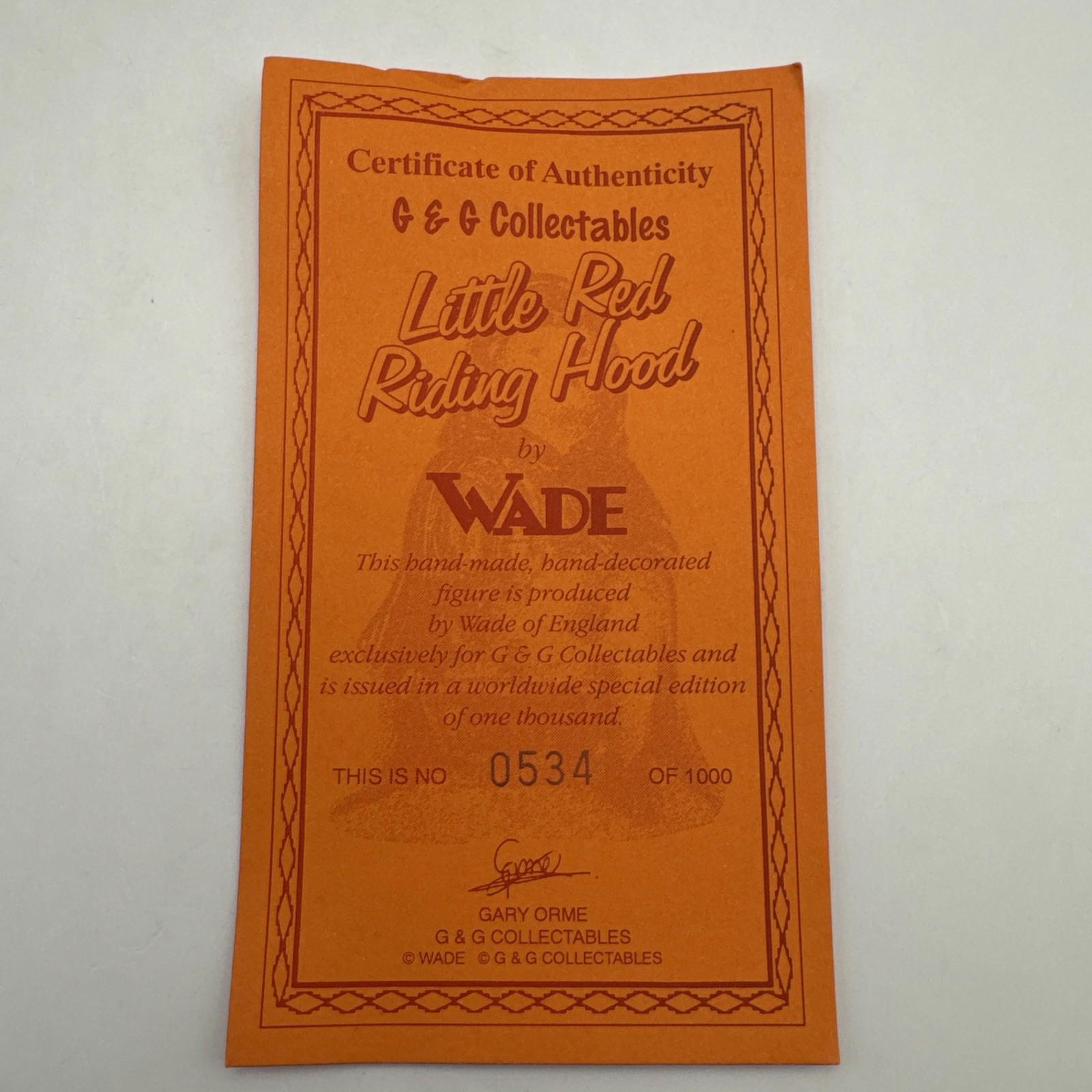 Wade Little Red Riding Hood & Big Bad Wolf 0534/1000 Boxed COA Mint Condition