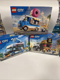 Lego Trucks Set 60452  60404  60384 Doughnut Burger Slush New