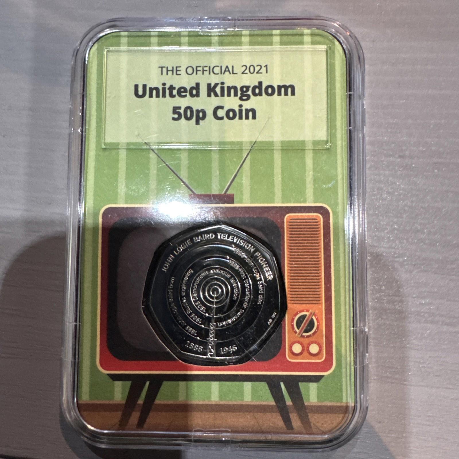 2021 John Logie Baird Television Pioneer Uncirculated UK Fifty Pence 50p coin