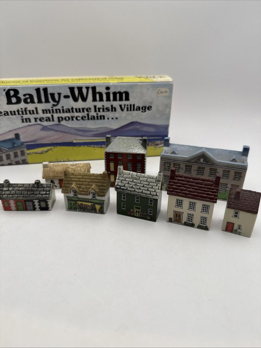 Bally Whim Miniature Irish Village Porcelain Houses Set Wade Ireland Box MINT