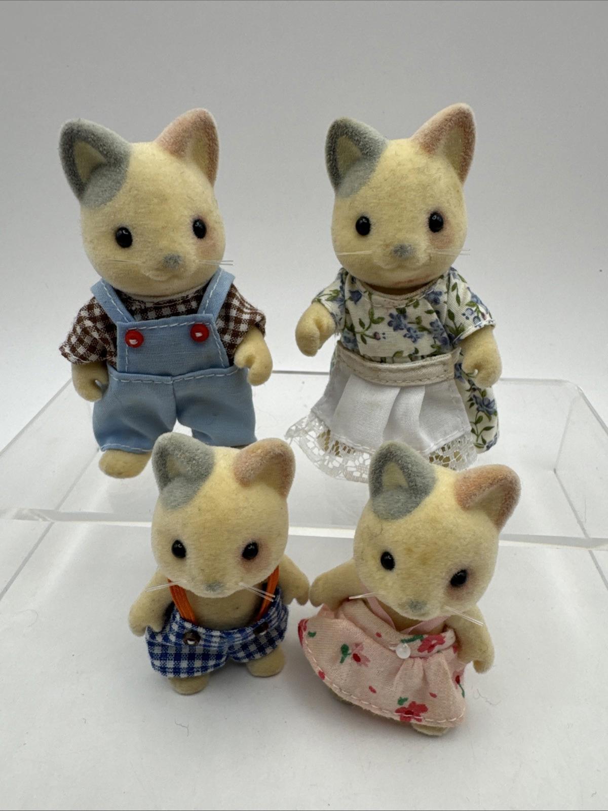 Vintage Sylvanian Families Whiskers Cat Family Rare