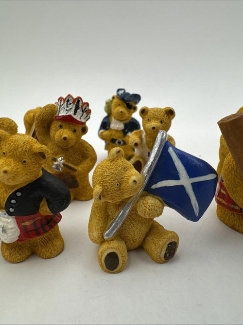 12 x Vintage R&R Hill Bears 3cm Upcott Collection Hand Painted VGC Box 6