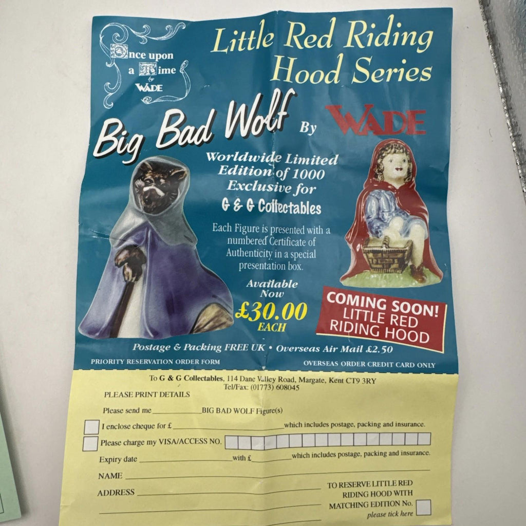 Wade Little Red Riding Hood & Big Bad Wolf 0534/1000 Boxed COA Mint Condition
