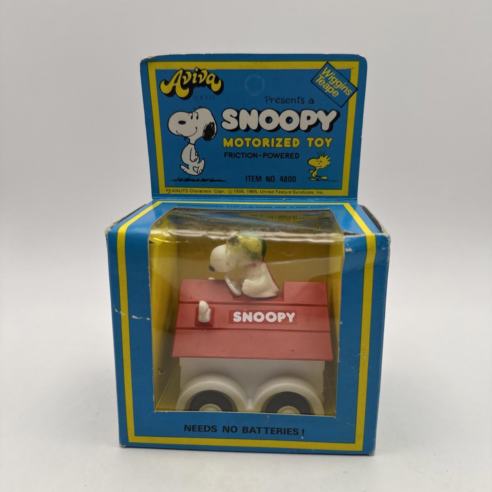 Vintage 1975 Snoopy Friction Toy in Box Peanuts Official Rare Vintage