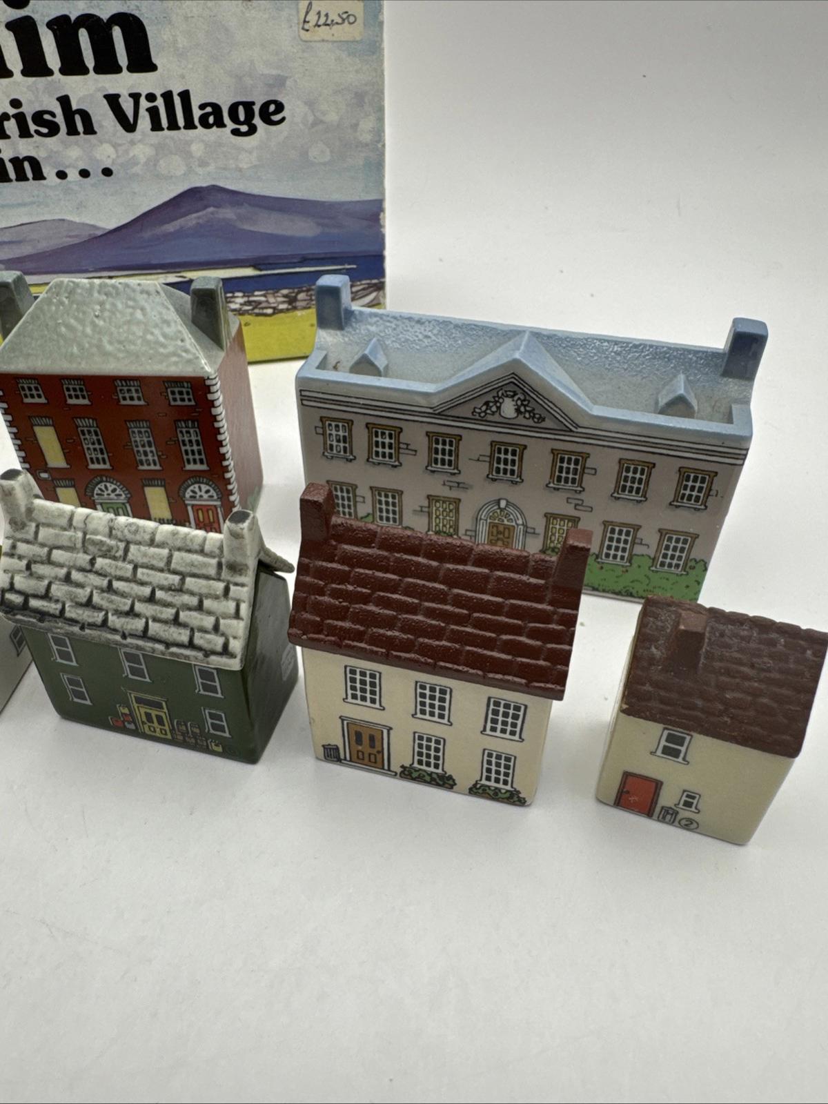 Bally Whim Miniature Irish Village Porcelain Houses Set Wade Ireland Box MINT