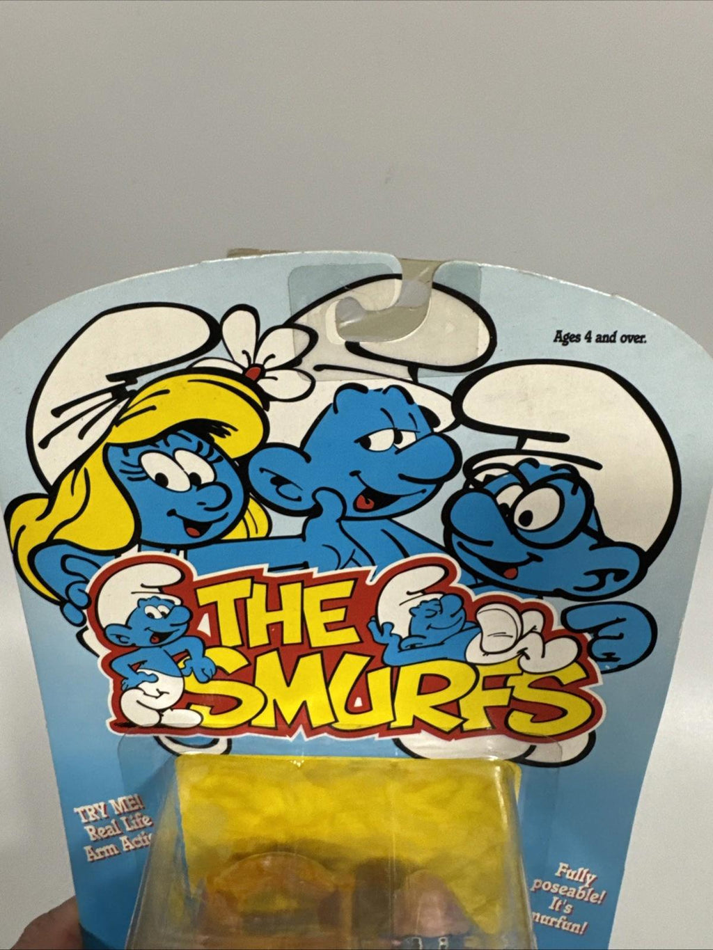 The Smurfs - Baby Smurf with High Chair Figure Infant Pink 1996 Irwin Toy Island