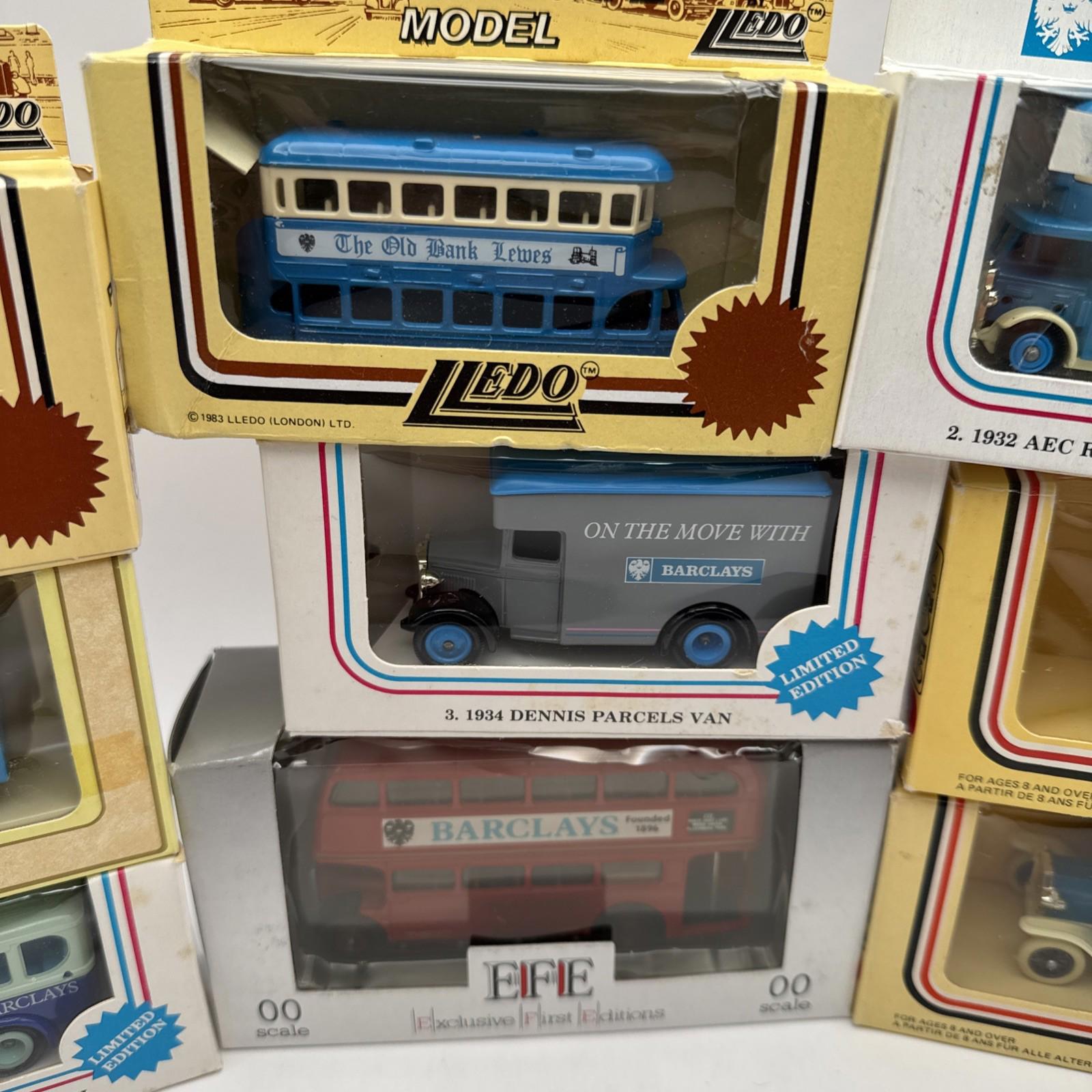Lledo Barclays Promotional Limited Edition Vehicles x9 Boxed Good Condition