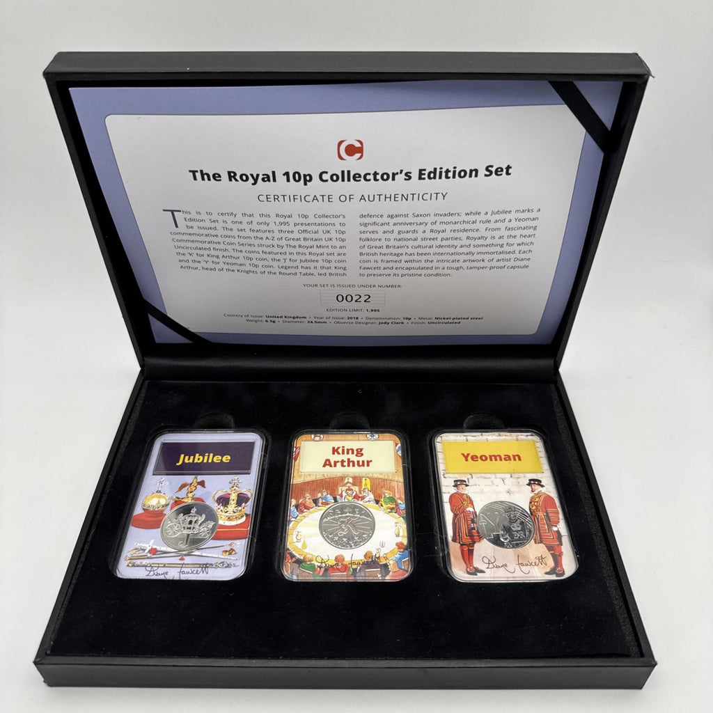 The Royal 10p Collectors Edition Set Capsule Coins With COA