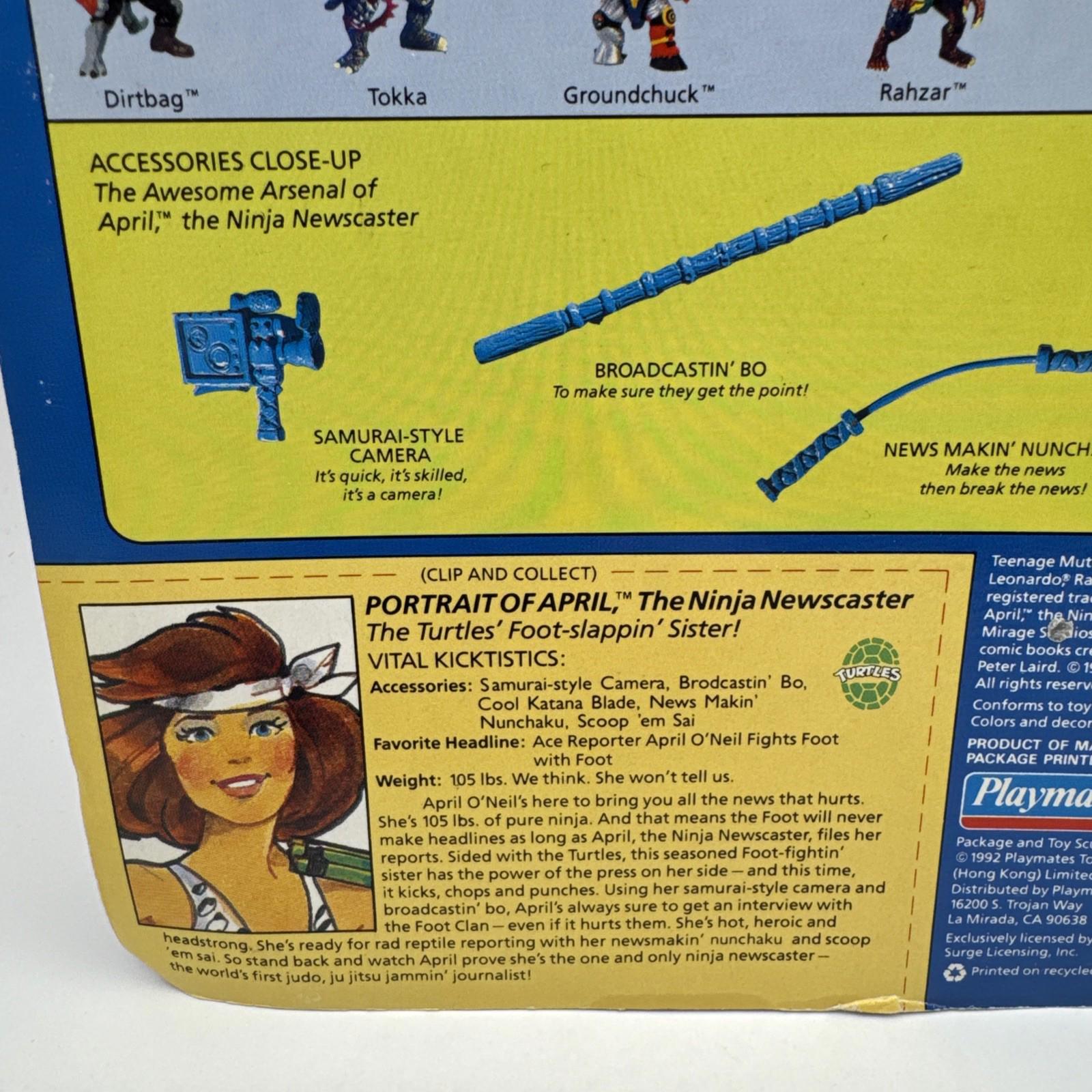 Figure 1992 blister Teenage Mutant Ninja Turtle TMNT April Newscaster Playmates