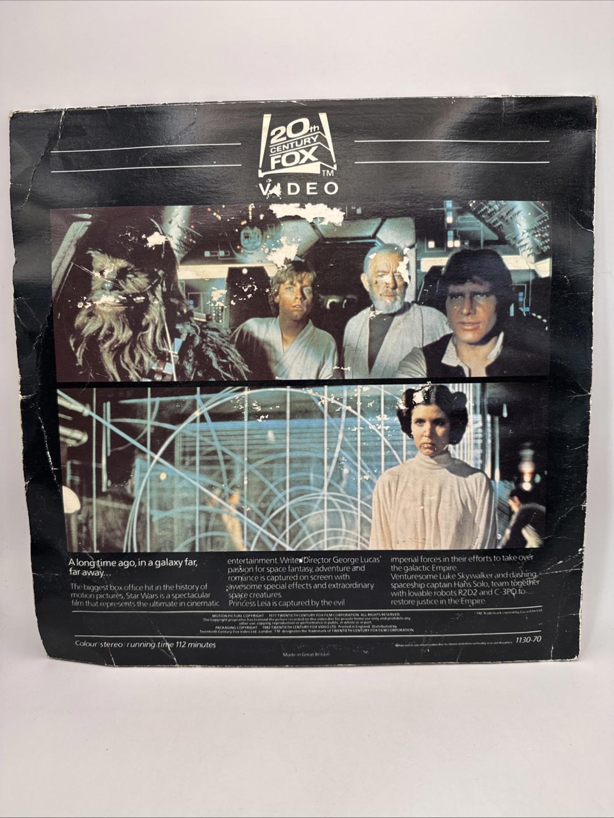 Star Wars 20th Century Fox Very Rare Laser Disc Colour Stereo