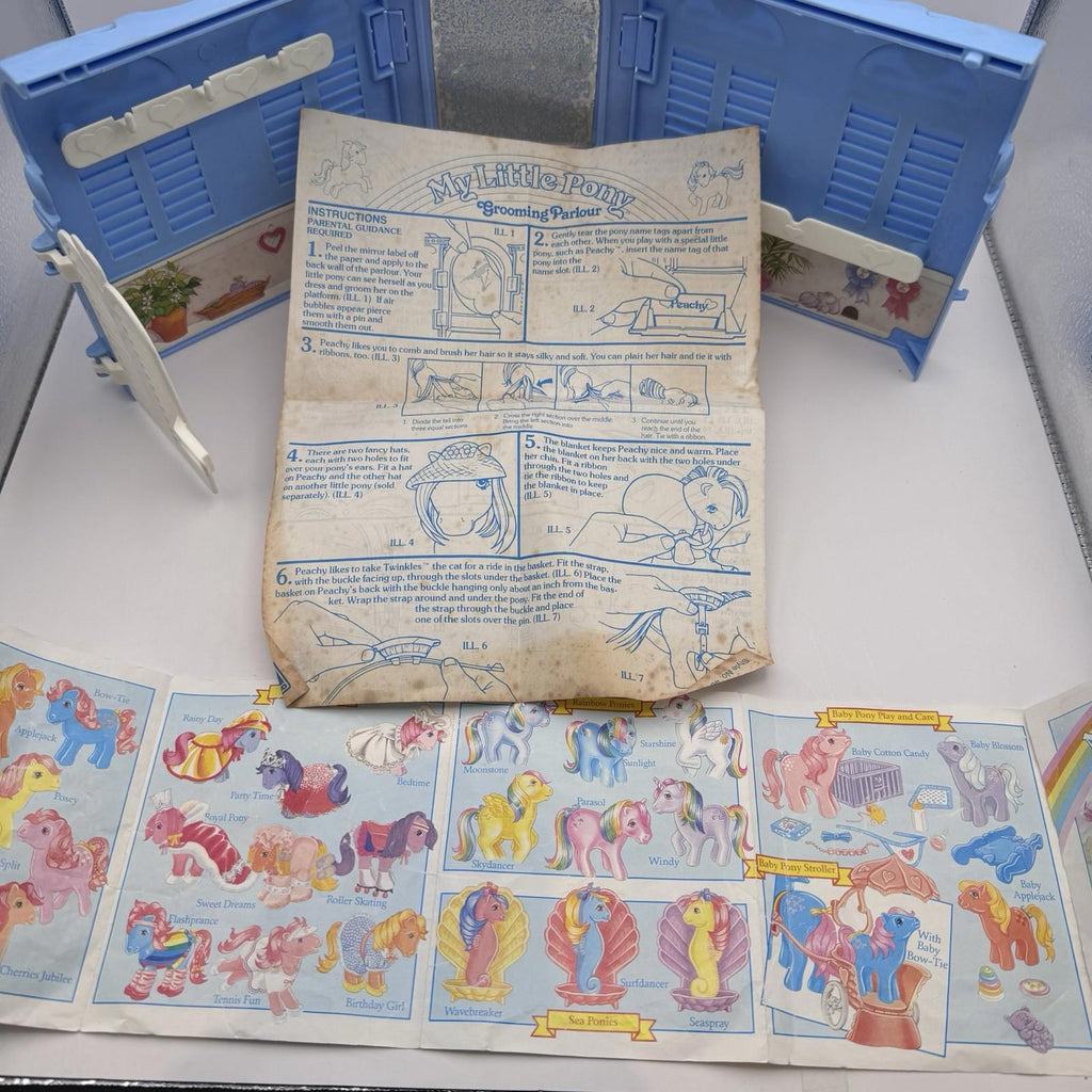 Vintage My Little Pony Grooming Parlour 1987 Peachy & Twinkles Cat Boxed Retro