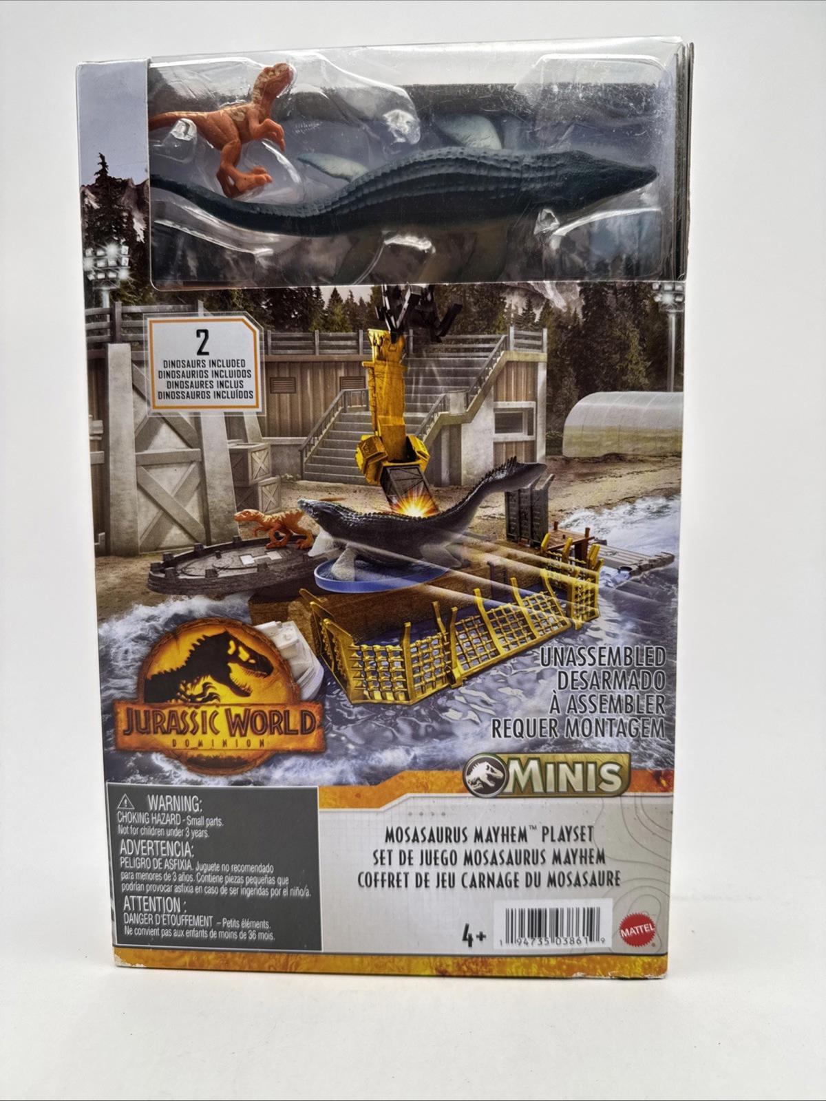 New Rare Mattel Jurassic World Dominion Minis Action Mosasaurus Mayhem Playset