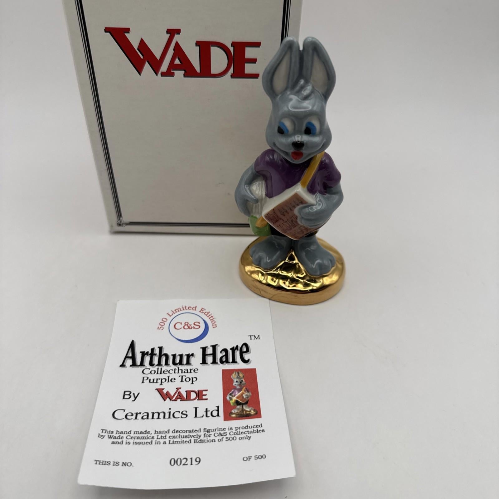 Wade / C&S Arthur Hare. Collect Hare Purple Top. Boxed Limited Edition COA