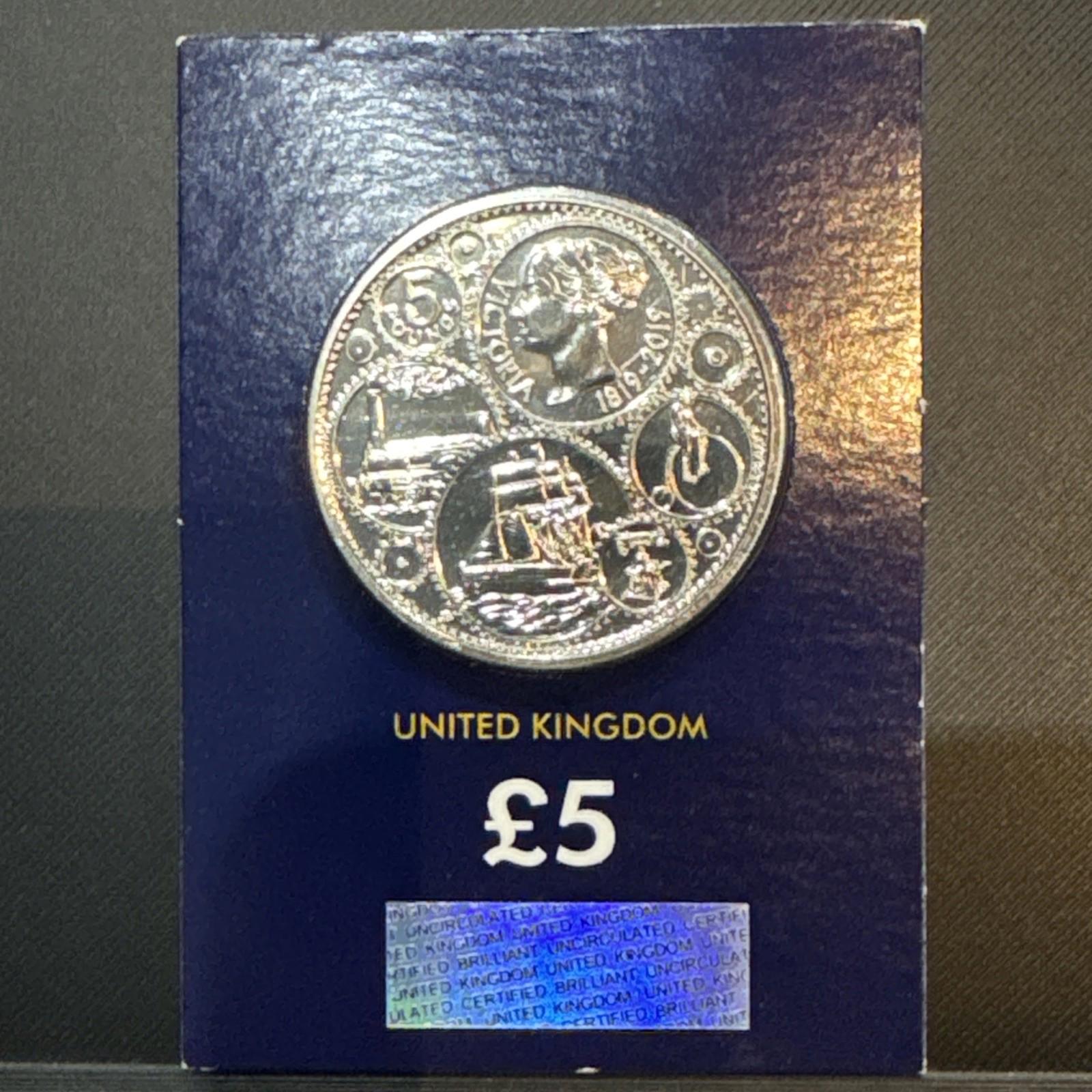 UK 2019 QUEEN VICTORIA CERTIFIED BRILLIANT UNCIRCULATED £5 - sealed pack