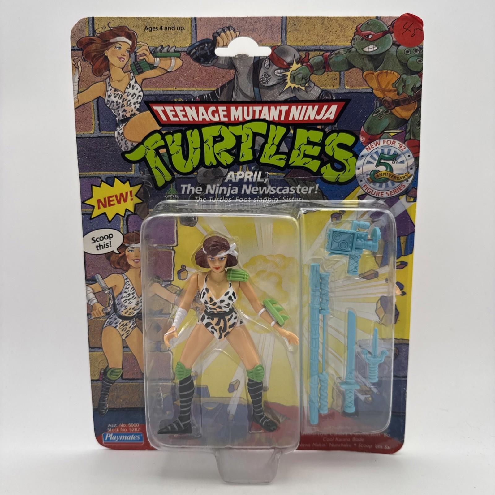 Figure 1992 blister Teenage Mutant Ninja Turtle TMNT April Newscaster Playmates