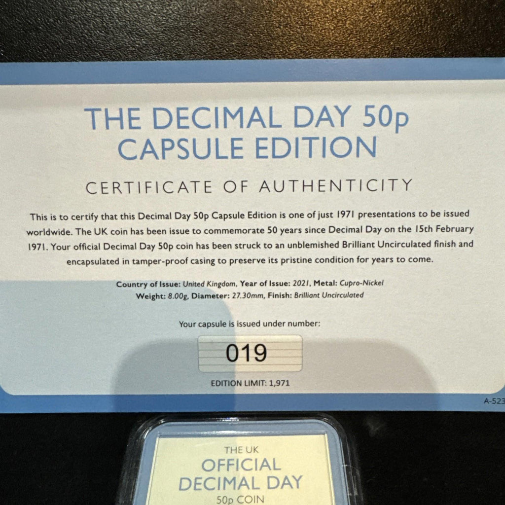 The Decimal Day 50p Capsule Edition Brilliant Uncirculated Coin